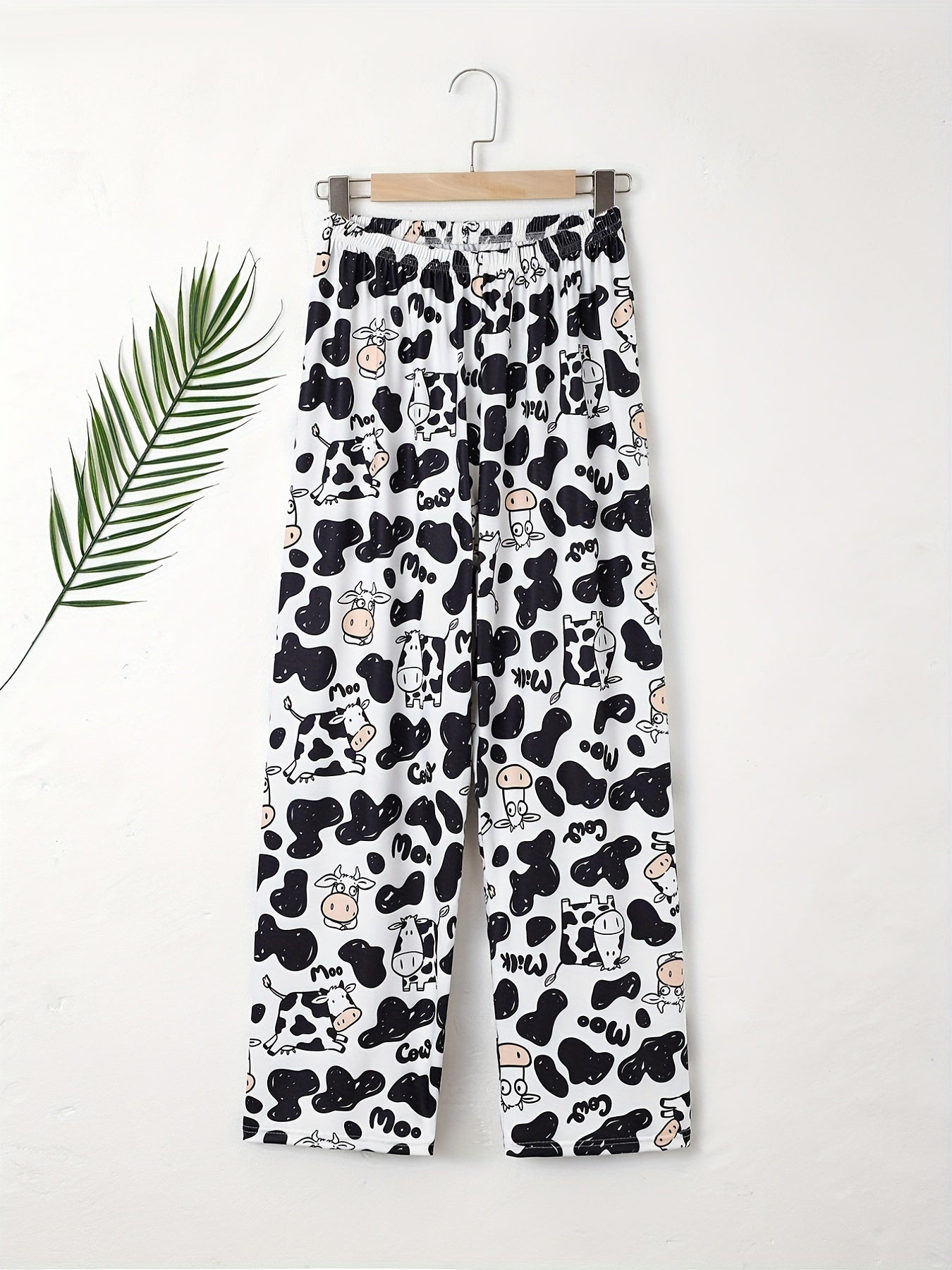 Cow Print Sleep Bottoms Casual & Home Sleep Pants Women's Sleepwear