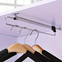 Adjustable Retractable Wardrobe Rail Clothes Hanger Towel Coat Racks