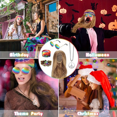 70s Hippie Clothing Set Role playing Party Costumes Halloween Party Decors
