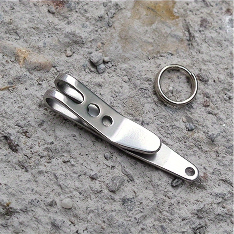 Stainless Steel Mini Pocket Clip Keychain for Outdoor Camping