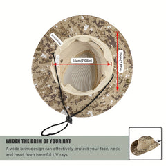Camouflage Mesh Bucket Hat Wide Brim UV Protection Sun Hat