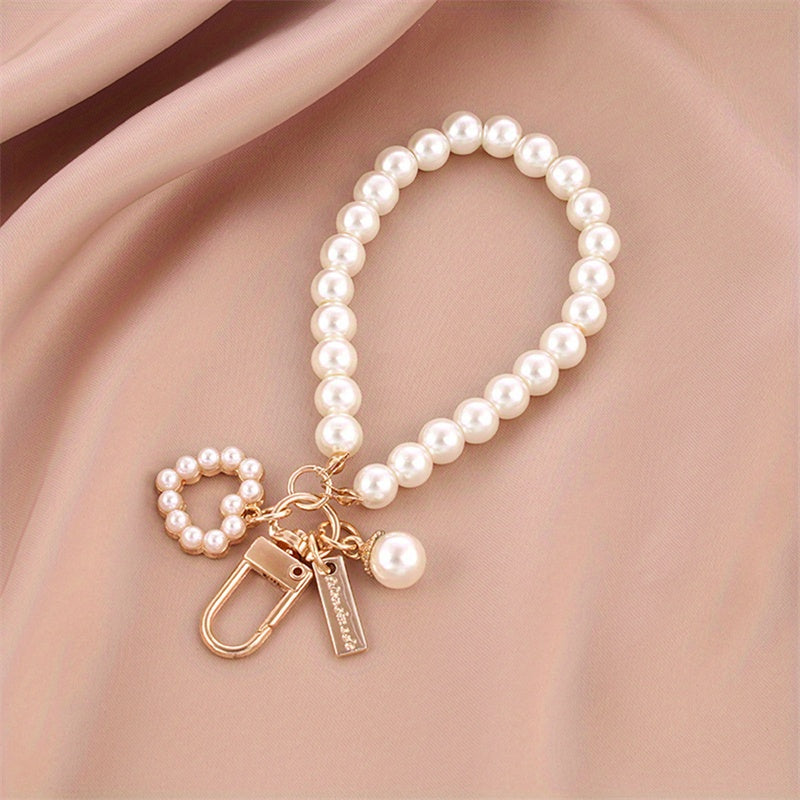 Faux Pearl Bracelet Heart & Shell Purse Accessories for Women