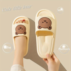 Funny Bear Decor Slippers Open Toe Non Slip Sandals