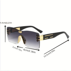 Men's Rimless One Lens Sunglasses Polarize UV Protection
