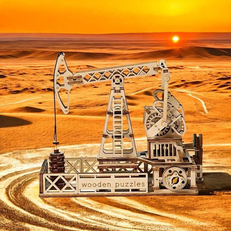 3D Wooden Mechanical Well Vintage Car & Beach Themed Motorcycle Puzzle Set
