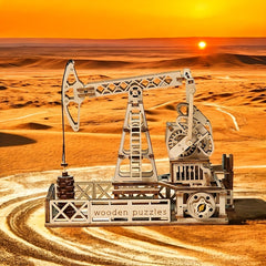 3D Wooden Mechanical Well Vintage Car & Beach Themed Motorcycle Puzzle Set