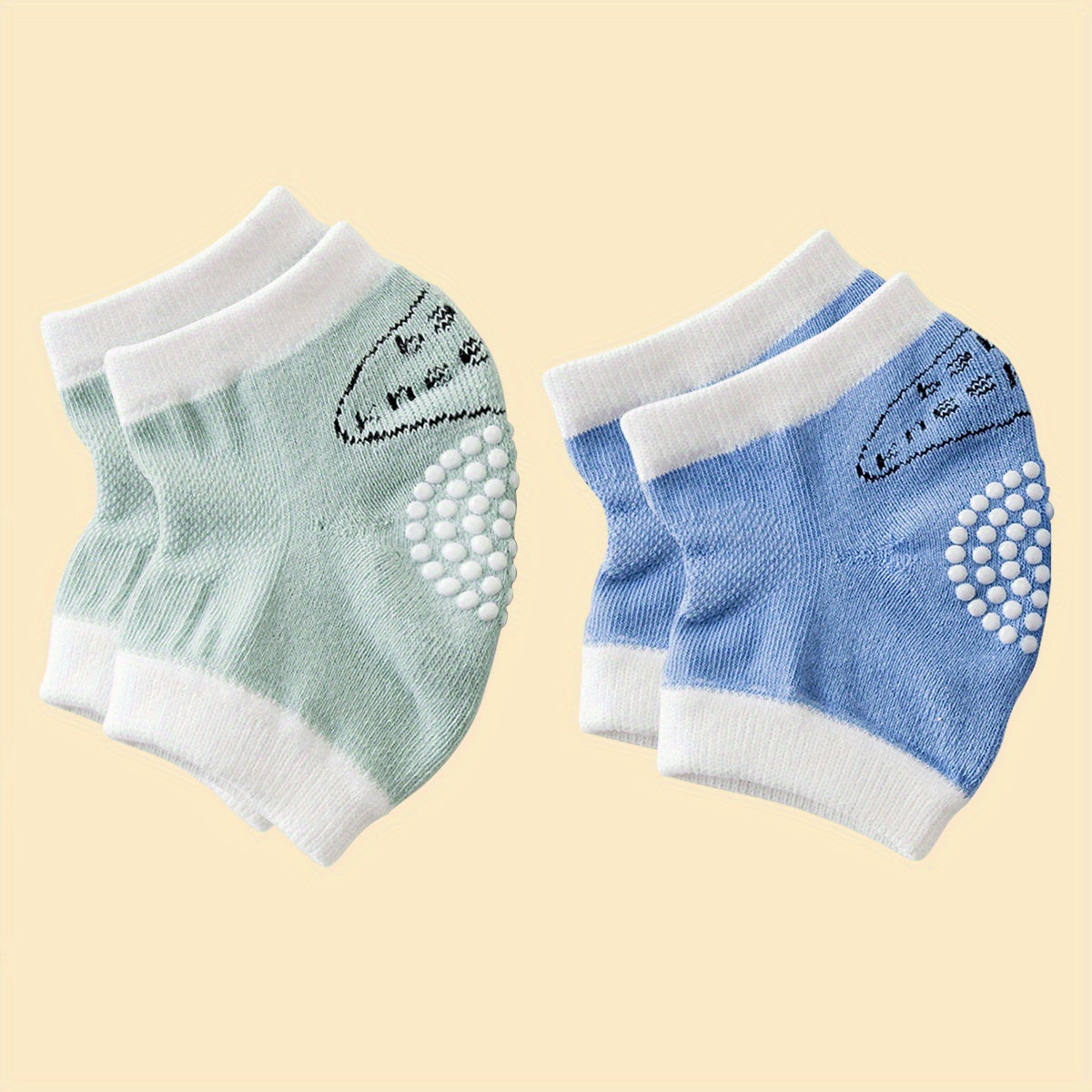 2 Pairs Non-slip Baby Knee Protection Pads Wear-resistant Socks