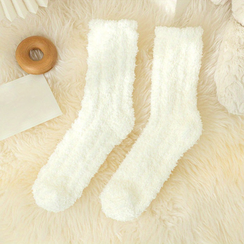 4 Pairs Floral & Bow Decor Women's Warm Socks