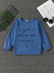 Girls' Mama Print Crew Neck Sweatshirt Pullovers