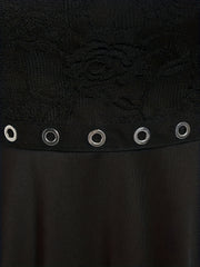 Lace Sweetheart Neck Grommet Dress
