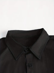 Men's Lapel Solid 4998 Graphic Button Down Shirts Top Blouse