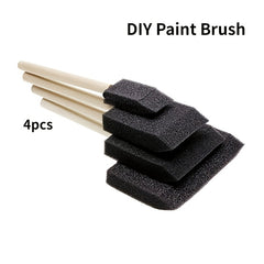 4Pcs Wooden Handle Sponge Brush Art Craft Painting Tool