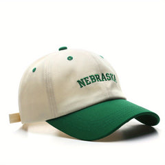 Retro Splicing Letter Embroidery Sun Hat Baseball Cap For Couple