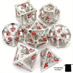 7pcs Antique Copper Flying Dragon Dice Set with Dice Storage Bag