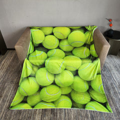 Flannel Blanket Tennis Pattern, Comfortable & Warm for Camping and Home Use