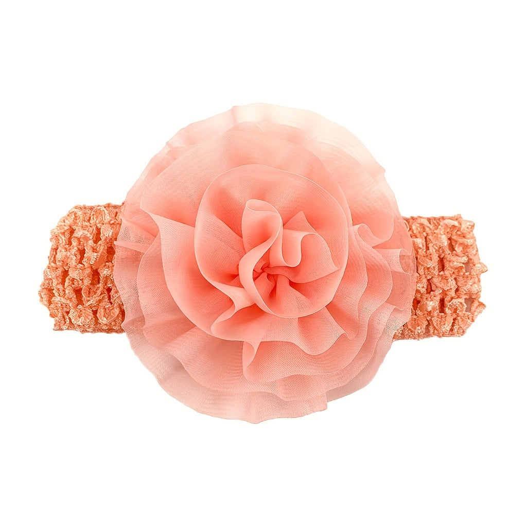 Chiffon Flower Baby Headscarf for 0-2 Year Olds