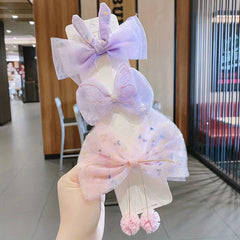3pcs Princess Bow Hair Clip Little Girl Hair Accessories