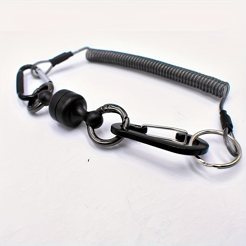 Multifunctional Magnet Keychain Spring Rope Telescopic Keyring