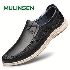 Men's Stitch Detail Loafer Shoes Non-slip Slip On Shoes