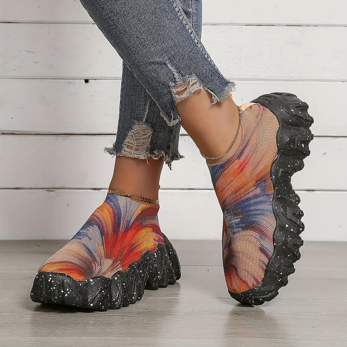 Mesh Platform Sneakers Non-slip Outdoor Running Shoes