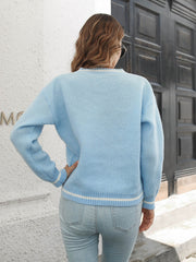 Women's V Neck Long Sleeve Sweater