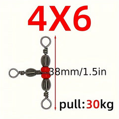 15pcs T-shaped Fishing Swivels 3-way Connector Ball Bearing Swivels