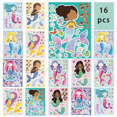 Mermaid Sticker Sheets Set - DIY Mix And Match Face Stickers