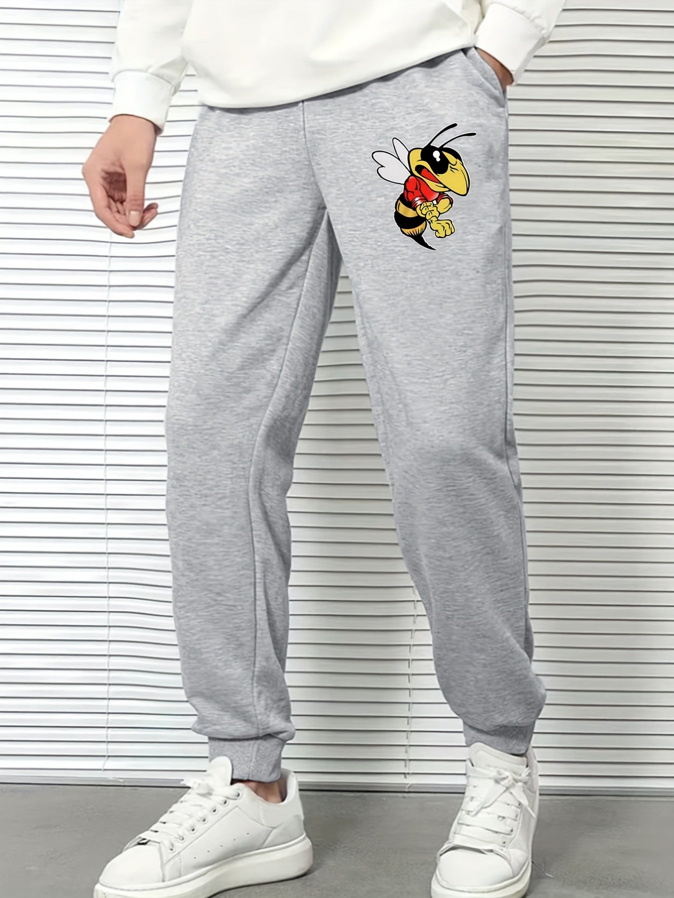 Men's Bee Sports Pants Drawstring Jogging Trousers