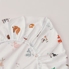 Forest Animals Print Soft Crib Sheet for Boys & Girls 0-3 Years