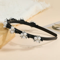 Faux Pearl Hair Band Weave Bangs Clips Bridal Crown Ti