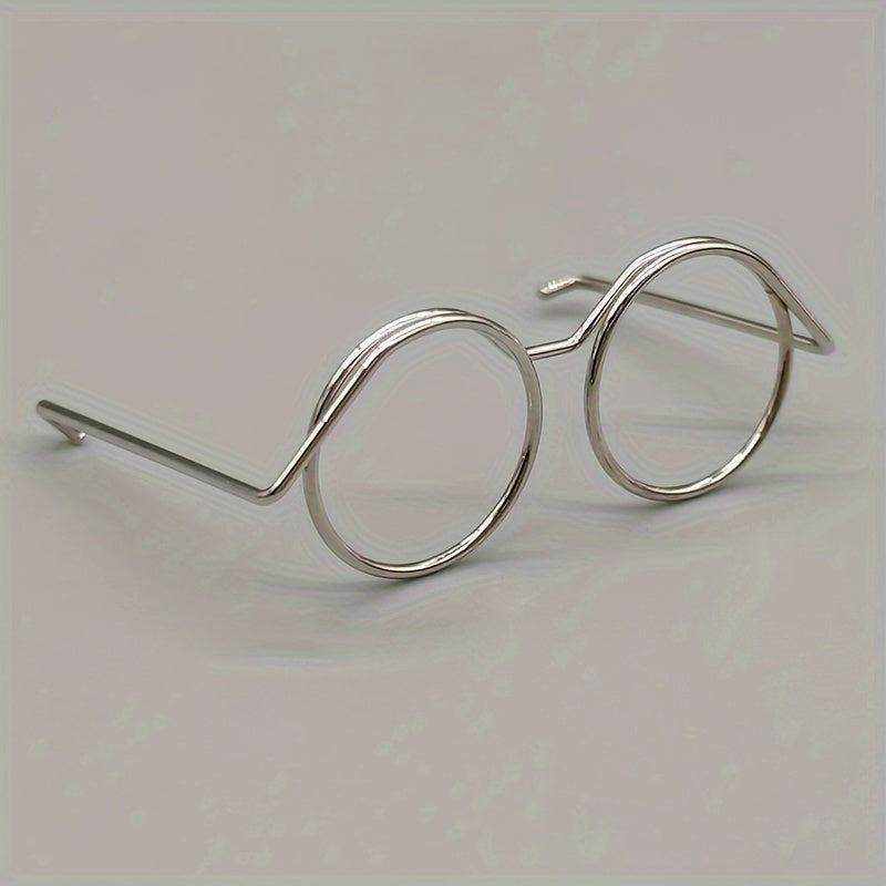3pcs 36MM 25MM Doll Steel Wire Metal Glasses Headwear Accessories