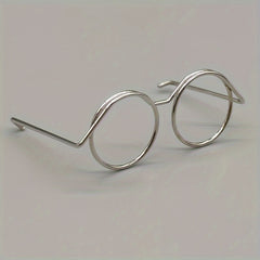 3pcs 36MM 25MM Doll Steel Wire Metal Glasses Headwear Accessories