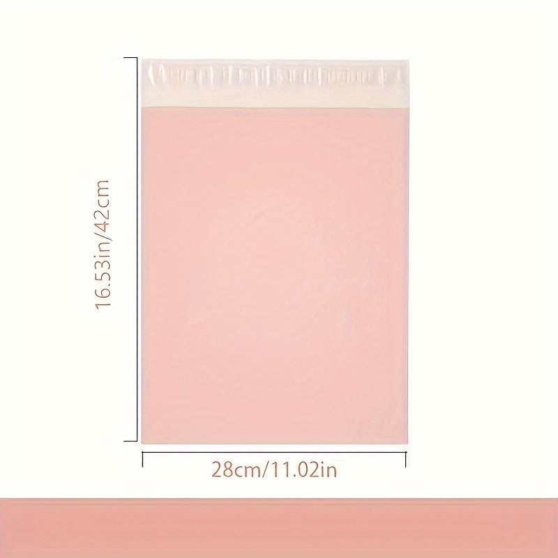 100pcs Waterproof Packaging Bags Small & Large Size Express Garment Bags Pink