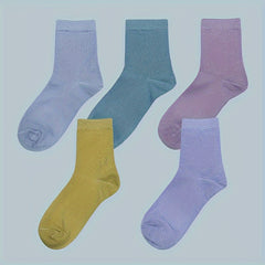 10 Pairs Women's Crew Socks Breathable & Comfy Mid Tube Stockings