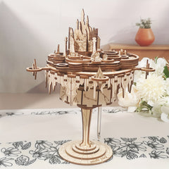3D Wooden Music Box Castle Model Kit Creative Craft DIY Birthday Gift for Women