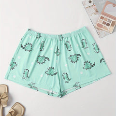 Women's Plus Dinosaur Print Pajama Shorts