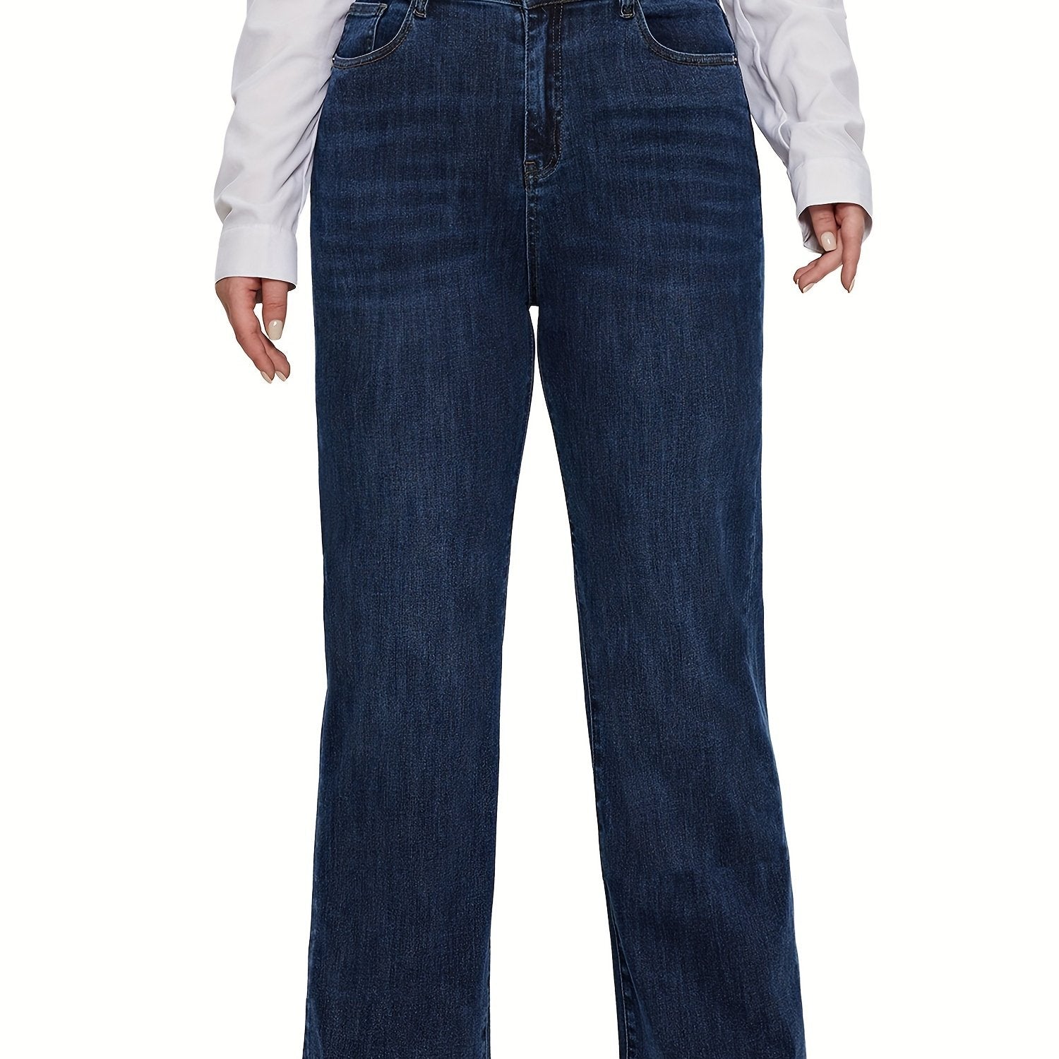 Button Fly Wide Leg Jeans