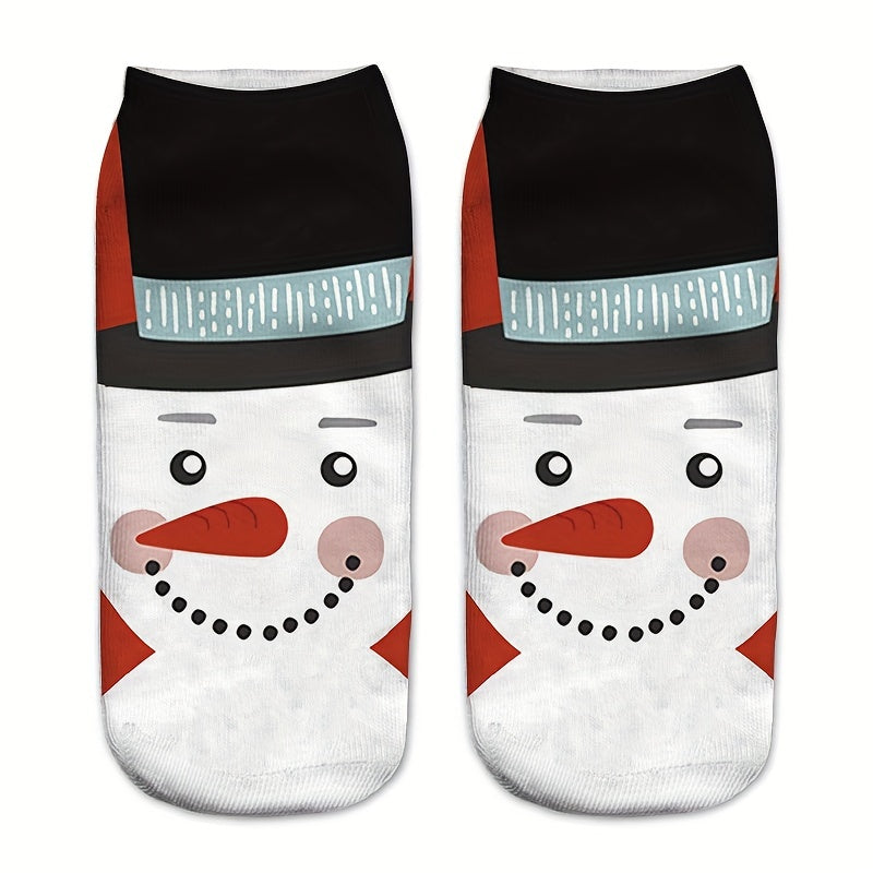 5 Pairs Cartoon Print Socks Women's Stockings & Hosiery