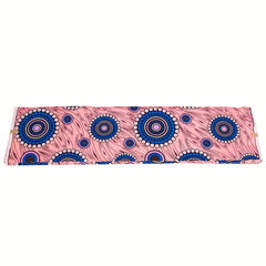 African Wax Dye Fabric Circle Pattern Pastel Pink Polyester Material
