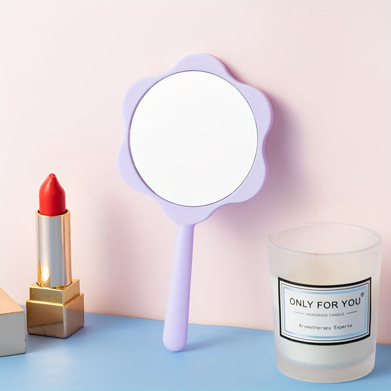 Small Floral Hand Mirror for Makeup & Skincare