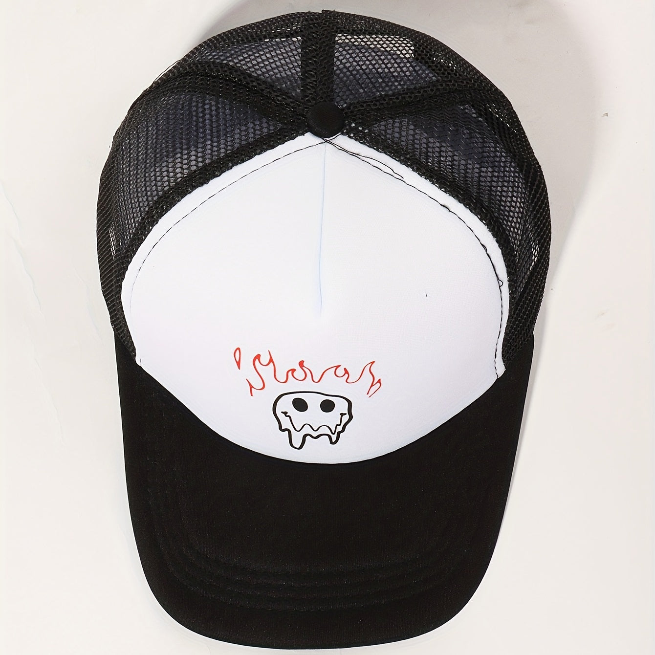 Burning Smiling Face Trucker Hat Unisex Baseball Cap