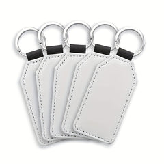 10pcs Sublimation PU Leather Glitter Keychain Single Side Printing