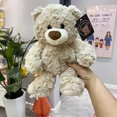 Memorable Keepsake Teddy Bear Plush Toy Soft Polyester Deep Brown Ivory