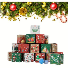 24pcs Christmas Advent Calendar Candy Box 24 Days Countdown