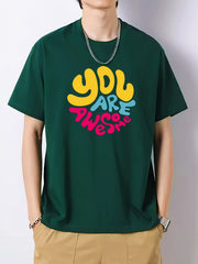 Men's Slim Fit Print T-shirt for Spring Summer Holiday
