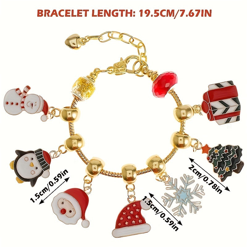 Christmas Advent Calendar DIY Bracelet Making Kit, Christmas Tree Bracelet Gift