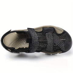 Men's Lightweight Non Slip Hook And Loop Sandals Quick Drying Comfy Beach Shoes