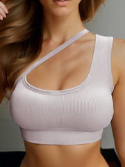 One Shoulder Strap Sports Bra Yoga Fitness Lingerie