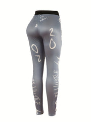 Letter Print High Waist Summer Leggings