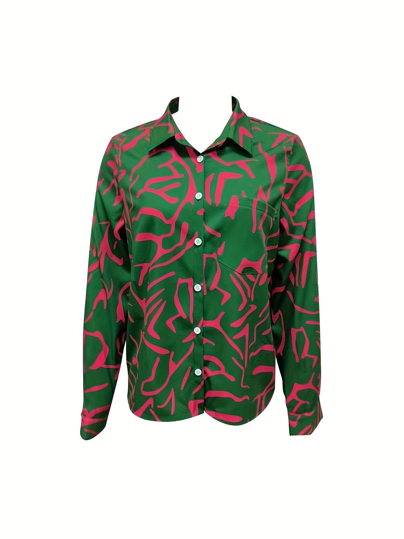 Graffiti Print Long Sleeve Button Up Shirt